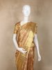 Gold Abstract Woven Design Pure Kanchipuram Silk Saree with Gold Zari Woven Border