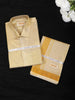 Gold Abstract Woven Design Shirt with Matching Dhoti Set
