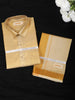 Gold Abstract Woven Design Shirt with Matching Dhoti Set
