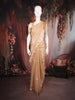 Gold Beige Butta Woven Design Tissue Saree with Gold Zari Border