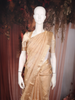 Gold Beige Butta Woven Design Tissue Saree with Gold Zari Border