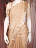 Gold Beige Butta Woven Design Tissue Saree with Gold Zari Border