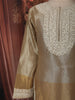 Gold Zari Embroidered Design  Tissue Silk Straight Cut Salwar Suit with Dupatta