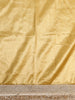 Gold Floral Butta Design Tissue Saree with Designer Lace Border