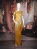 Gold Floral Butta Design Tissue Saree with Designer Lace Border