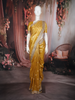 Gold Floral Butta Design Tissue Saree with Designer Lace Border
