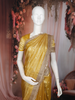 Gold Floral Butta Design Tissue Saree with Designer Lace Border
