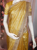 Gold Floral Butta Design Tissue Saree with Designer Lace Border
