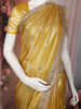 Gold Floral Butta Design Tissue Saree with Designer Lace Border
