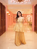 Gold Floral Embroidered Silk Sharara Set
