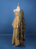 Gold Floral Embroidered Silk Sharara Set - Diadem