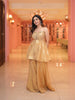 Gold Floral Embroidered Silk Sharara Set