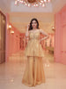 Gold Floral Embroidered Silk Sharara Set