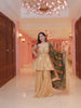 Gold Floral Embroidered Silk Sharara Set