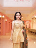 Gold Floral Embroidered Silk Sharara Set