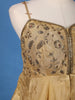 Gold Floral Embroidered Silk Sharara Set - Diadem