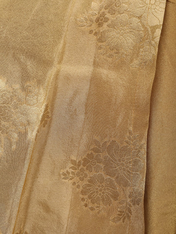 Gold Floral Embroidered Silk Sharara Set - Diadem