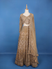 Gold Floral Embroidery Bridal Net Lehenga