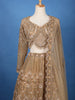 Gold Floral Embroidery Bridal Net Lehenga