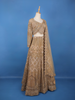 Gold Floral Embroidery Bridal Net Lehenga