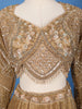 Gold Floral Embroidery Bridal Net Lehenga