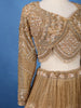 Gold Floral Embroidery Bridal Net Lehenga