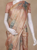 Gold Floral Printed Design Tissue Silk Saree