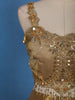 Gold Floral Sequins Embroidered Tissue Silk Lehenga With Dupatta