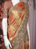 Gold Floral Woven Tissue Banarasi Saree with Heavy Designer Border