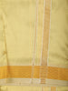 Gold Yellow Solid Design Dhoti Shirt Set with Traditional Zari Border