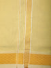 Gold Yellow Solid Design Dhoti Shirt Set with Traditional Zari Border