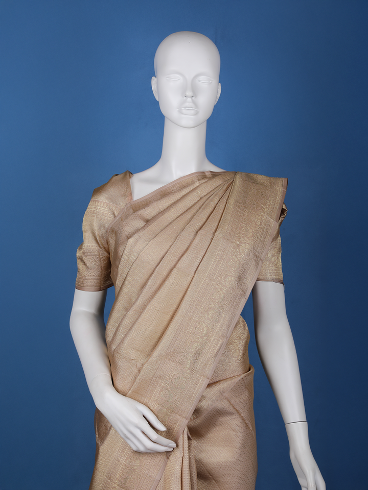 Gold Dot Zari Woven Pure Kanchipuram Silk Saree - Diadem