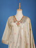 Gold Floral Designed Tissue Silk Salwar Suit - Diadem