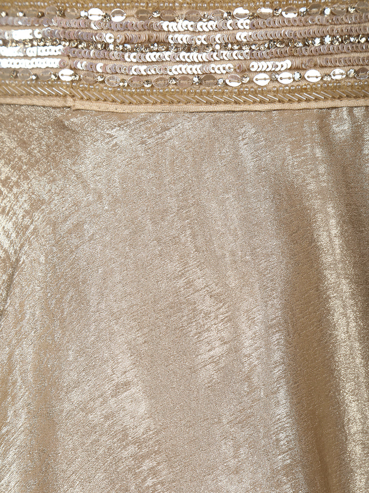 Gold Sequinned Embellished Bridesmaid Lehenga - Diadem