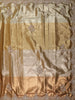 Gold and Olive Shaded Sequins Embroidered Tissue Silk Saree with Scalloped Border