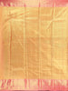 Gold and Pink Abstract Woven Design Pure Kanchipuram Silk Saree with Contrast Pink Border