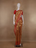 Golden-Brown Floral Design Tissue Saree - Diadem