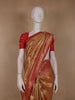 Golden-Brown Floral Design Tissue Saree - Diadem