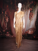 Golden Beige Floral Butta Woven Design Tissue Saree with Gold Zari Border