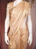 Golden Beige Floral Butta Woven Design Tissue Saree with Gold Zari Border