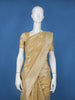 Golden Beige Floral Butta Woven Semi Tussar Silk Saree With Zari Border