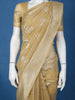 Golden Beige Floral Butta Woven Semi Tussar Silk Saree With Zari Border