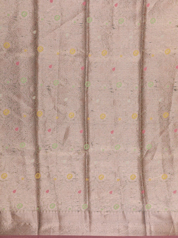 Golden Beige Floral Design Semi Tissue Saree - Diadem