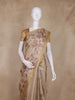 Golden Beige Floral Design Tissue Silk Saree with Zari Border