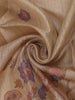 Golden Beige Floral Design Tissue Silk Saree with Zari Border