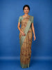 Golden Beige Floral Design Tussar Silk Saree