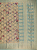 Golden Beige Floral Design Tussar Silk Saree - Diadem