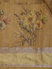 Golden Beige Floral Design Tussar Silk Saree