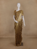 Golden Beige Floral Design Tussar Silk Saree