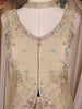 Golden Beige Floral Embroidered Organza Palazzo Suit with Dupatta